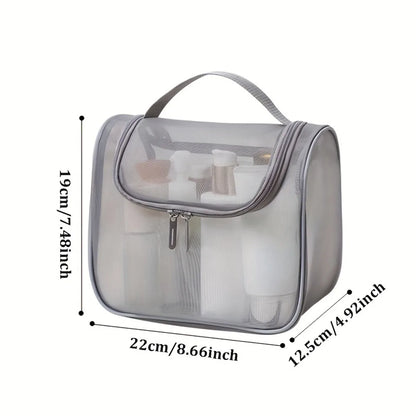 New Multi-functional Toiletries Bag Curved Nylon Mesh Portable Makeup Bag Women's Large Capacity Cosmetics Storage Bag