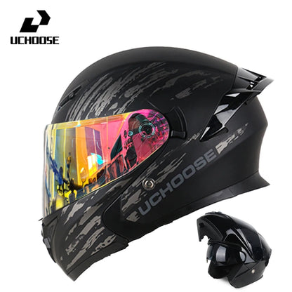 High Quality DOT Motorcycle Helmet Four Seasons Motocross Racing Modular Flip Up Casco Moto Men Women Off Road Helmet Unmasked