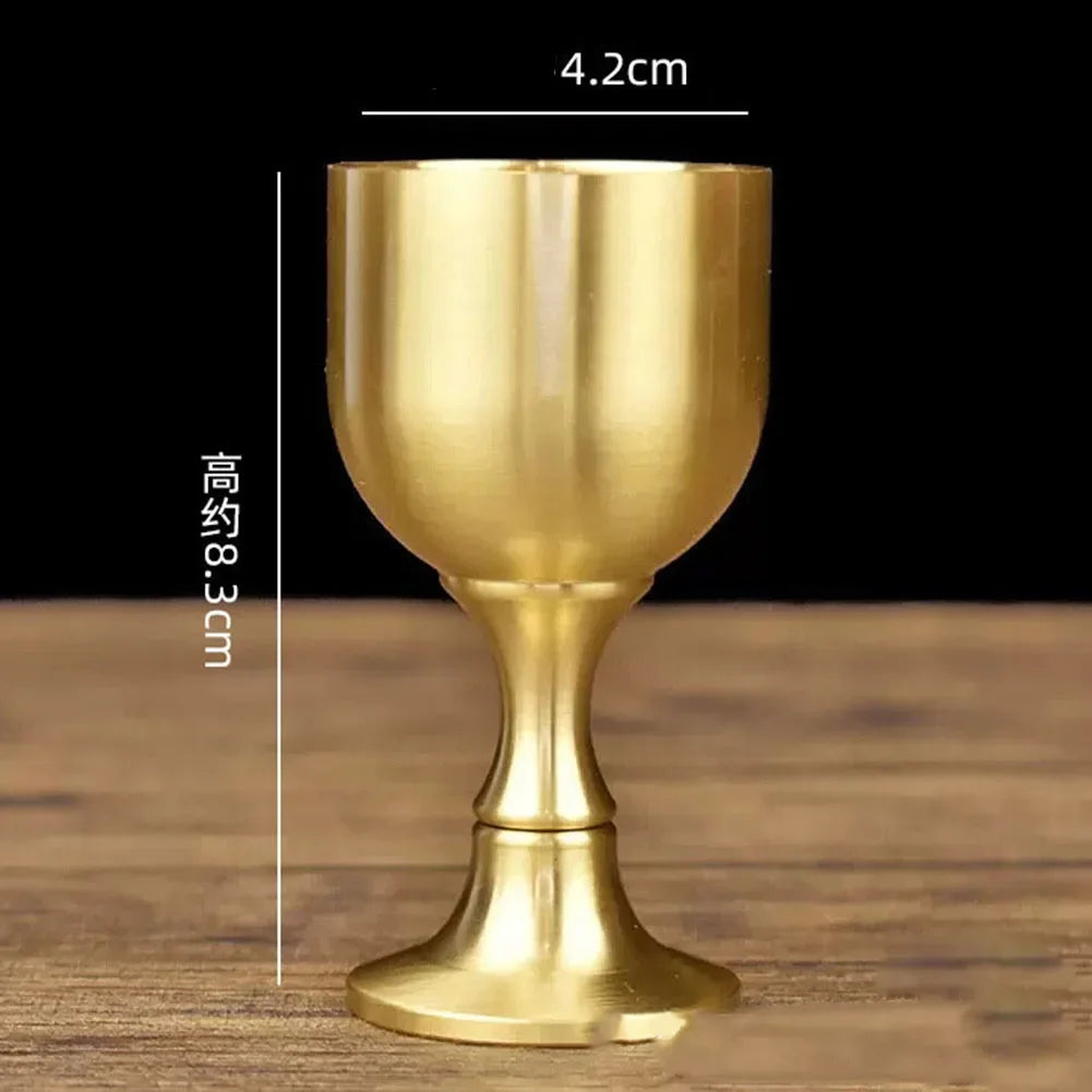 1pcs 50ml 100ml Vintage Brass Mug Red Wine Glass Good Gloss Copper Portable Smooth Edge Water Beer Cup Drinkware For Party Bar