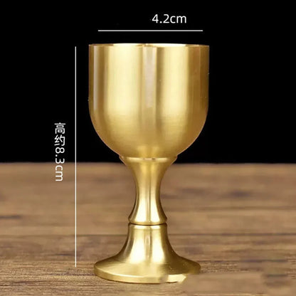 1pcs 50ml 100ml Vintage Brass Mug Red Wine Glass Good Gloss Copper Portable Smooth Edge Water Beer Cup Drinkware For Party Bar