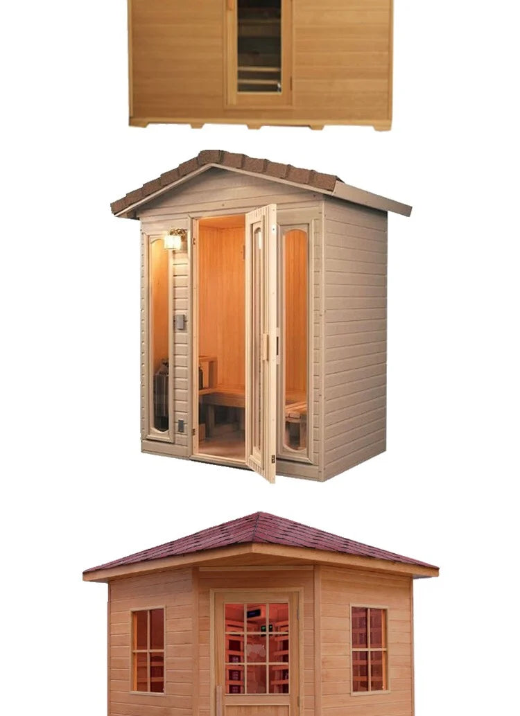 Home Outdoor Sauna Room Sweat Steaming Steam Sweating Wet Steaming  Far Infrared Courtyard Outdoor Sweat Steaming Room