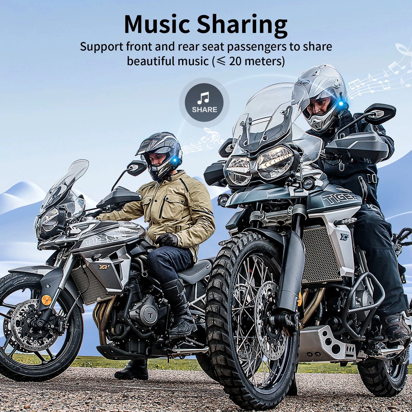 2pcs Fodsports FX8 Pro Motorcycle Helmet Intercom Bluetooth Headset Interphone,10 Riders 2000M,Dual Chip,Support APP.