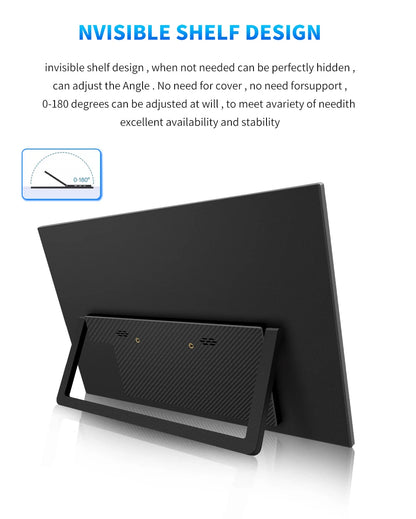 HGFRTEE 15.6 Inch Portable Monitor, FHD-IPS Laptop External Second Screen, Gaming Extended Display with Type-C HDMI