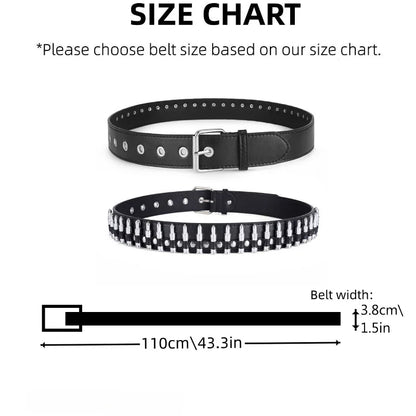Fashion New Bullet Accessories Belt Metal Belt Men And Women Punk Hardware Jeans Belt Y2K Belt Designer Belt Women's Belt