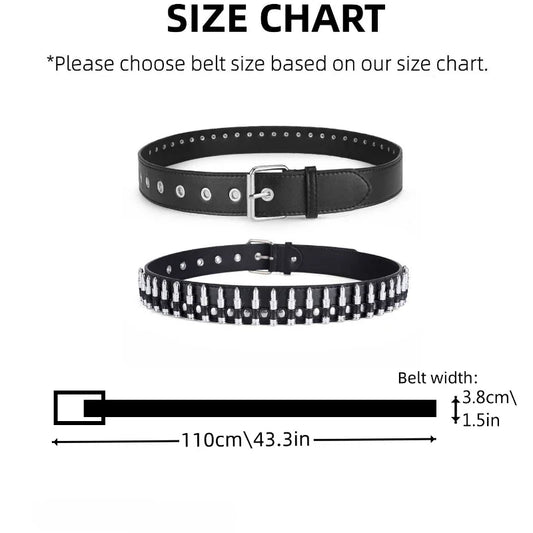Fashion New Bullet Accessories Belt Metal Belt Men And Women Punk Hardware Jeans Belt Y2K Belt Designer Belt Women's Belt