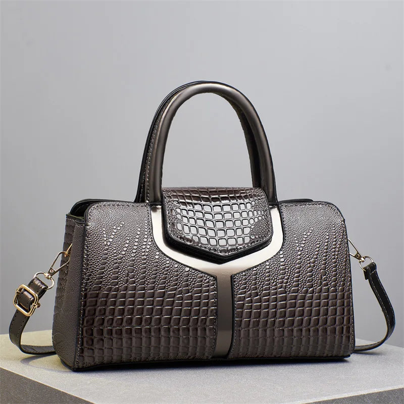 Fashion Crocodile Pattern Women's Handbag Large Capacity Classic Shoulder Bag Casual Crossbody Bag Urban Commuting Tote Bag