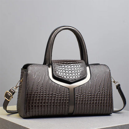 Fashion Crocodile Pattern Women's Handbag Large Capacity Classic Shoulder Bag Casual Crossbody Bag Urban Commuting Tote Bag