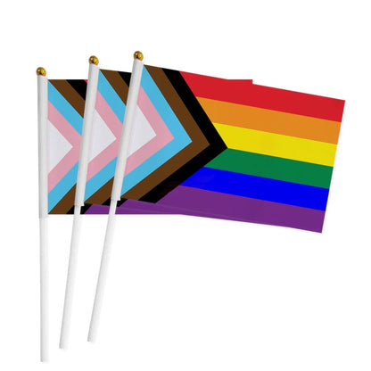 Hand Flag 100pcs 14x21cm Dream SMP Flag Gay Lesbian Homosexual Bisexual LGBT Pride Flag Customized Rainbow Hand Flag