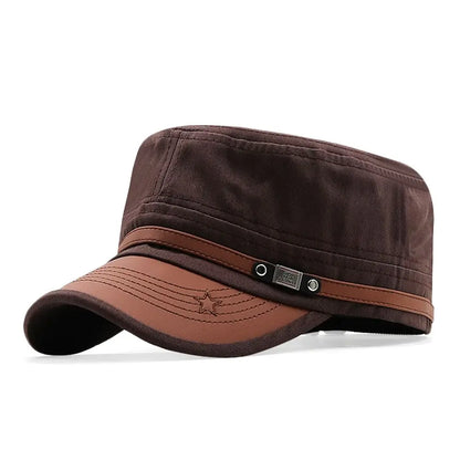 1Pc Unisex Army Hat Baseball Cap Cotton Hat Breathable Combat Fishing Flat Top Spring Summer Adjustable Sun Cap