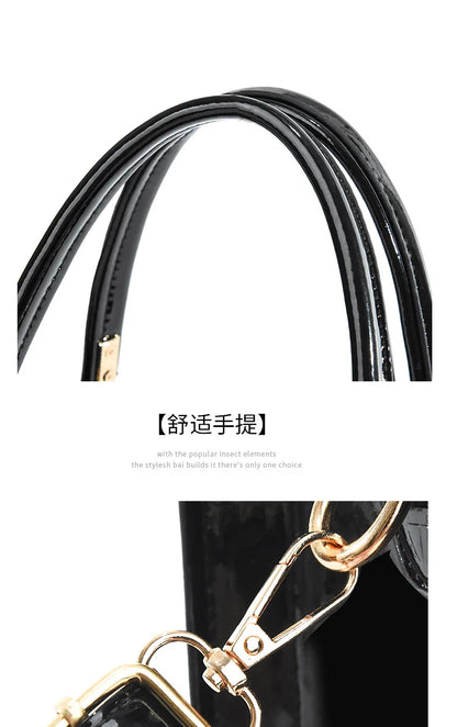Luxury Bright Leather Ladies HandBags High-end Crocodile  Messenger Bags Boston Ladies Shopping Shoulder Tote Bags Crossbody Bag