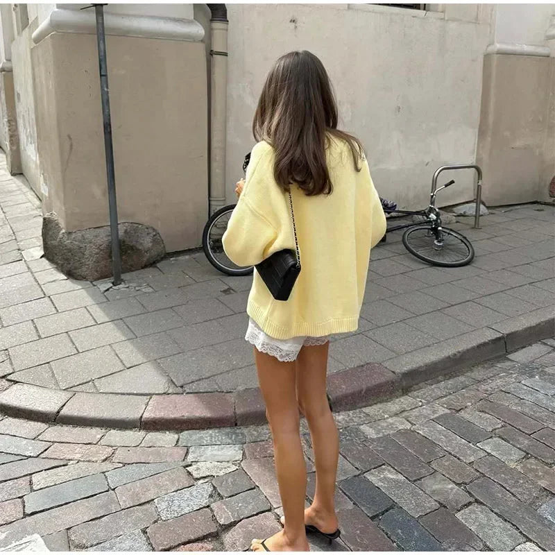 2026 EME Studio Winter Spain Version Of The Letter Printed Shirt New Unisex Loose Couple Personality Casual Fashion Sweater
