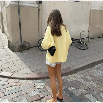 2026 EME Studio Winter Spain Version Of The Letter Printed Shirt New Unisex Loose Couple Personality Casual Fashion Sweater