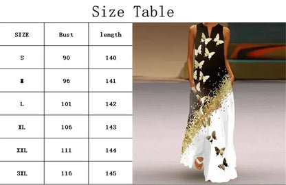 Summer Women's Artistic Retro Sleeveless V-neck Pullover Print Sexy Dress Long Skirt Women's Loose Waist Oversized Swing Skirt