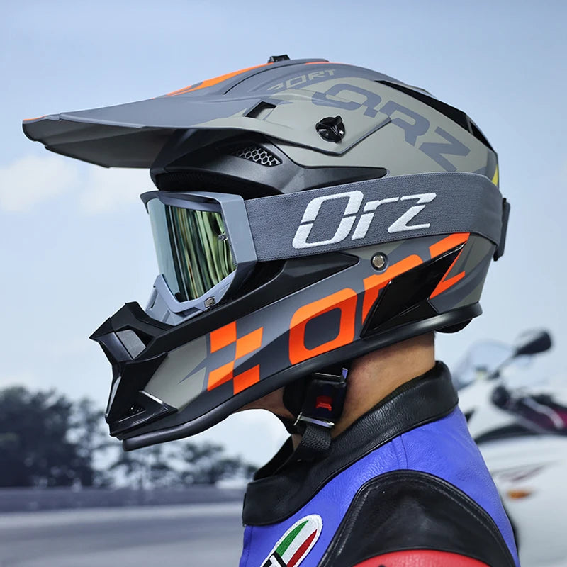 ORZF16-Off road motorcycle helmet, men's and women's rally helmet, mountain bike riding speed drops in all seasons