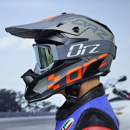 ORZF16-Off road motorcycle helmet, men's and women's rally helmet, mountain bike riding speed drops in all seasons