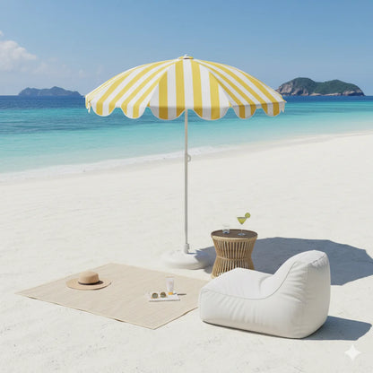 Adjustable Height UPF50+ UV Protection Beach Sun Umbrella (Base Not Included) for Balcony Or Patio Outdoor Shade Umbrella