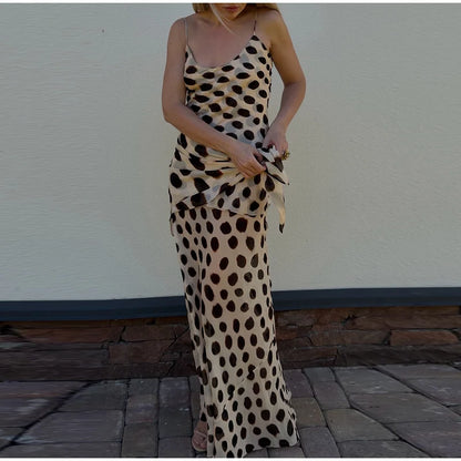 Sexy Leopard Print Women's Summer Dress Y2k Sleeveless Waist Cinching Strap Dresses With Scarf New Casual Beach Party Robe 2026
