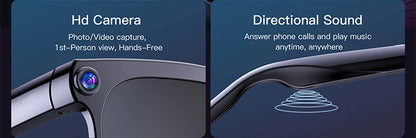 Amovan 2026 Smart Glasses AI 4K UHD 8MP 800W Camera Video Call Translation Voice Assistant Music Smart Glasses Detachable Lens