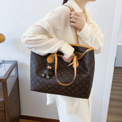 Luxury High Capacity Tote Bags for Women 2024 High Quality Soft Leather Shoulder Bag Designer Female Casual Shopping Handbag Sac