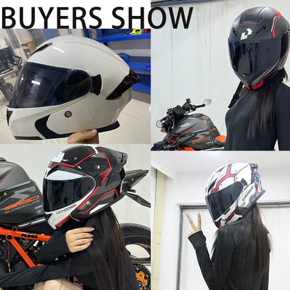 Uchoose DOT Modular helmet Full Face Helmets Crash Motorbike Protective Gear unisex Flip Up Helmet Motorcycle Double Sun Visor