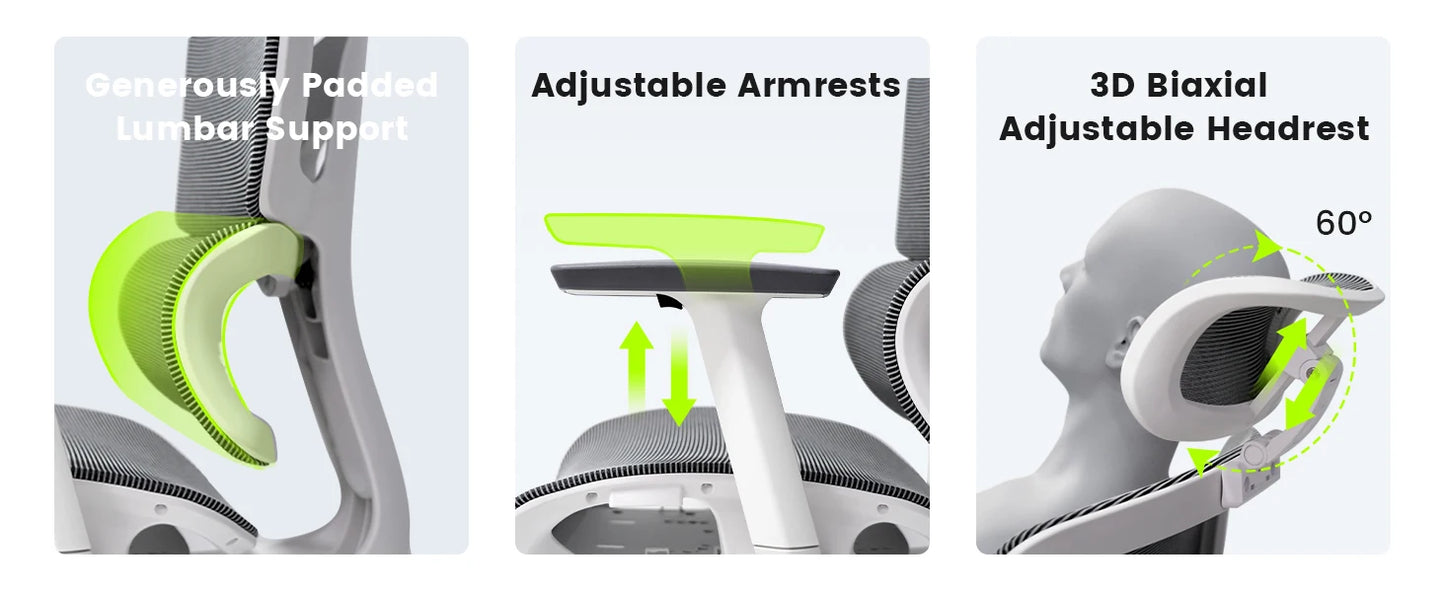 Office Ergonomic Chair for Big and 6'5" Tall Max,400Lbs Computer Desk Heavy-Duty Office Gaming Chair with High-Back Design EC20