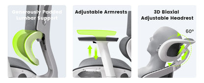 Office Ergonomic Chair for Big and 6'5" Tall Max,400Lbs Computer Desk Heavy-Duty Office Gaming Chair with High-Back Design EC20