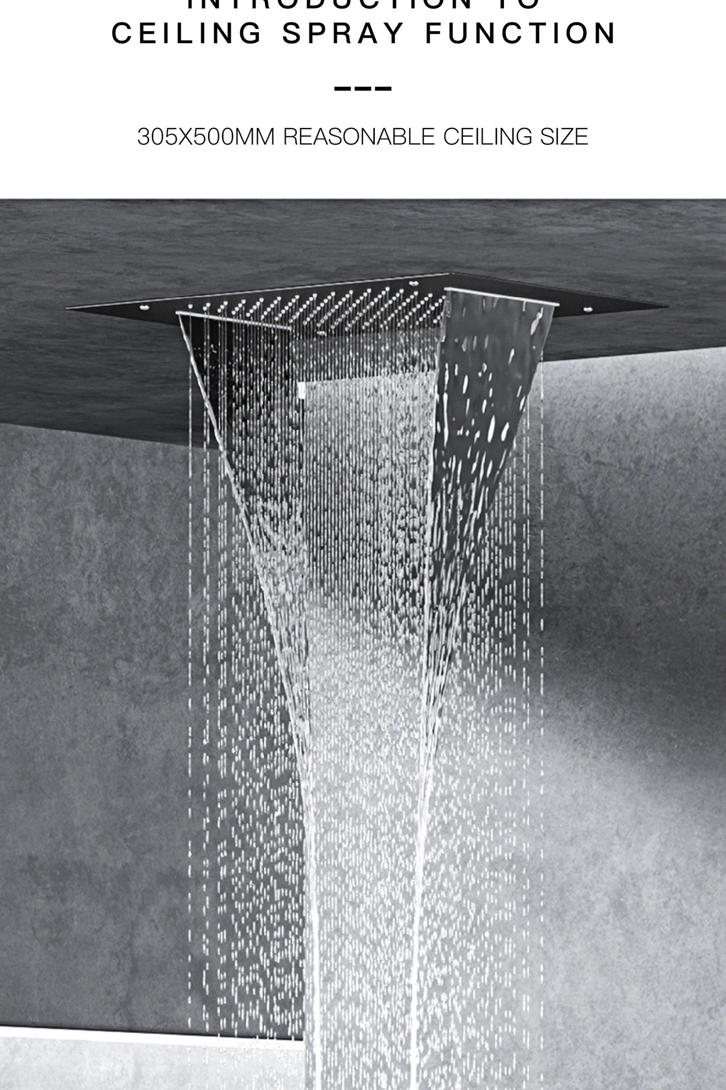 Luxury  black brass shower system wall-mounted LED digital display design Cold & hot dual-control 4-function ceiling shower Tap