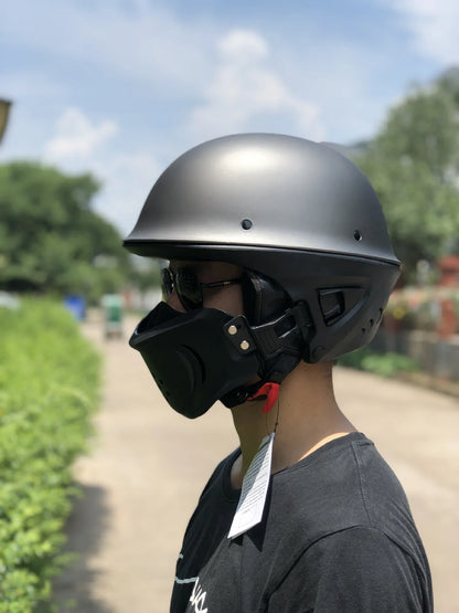 Malakas na lokomotiko buong helmet retro motorsiklo helmet rogue kumbinasyon kalahating helmet