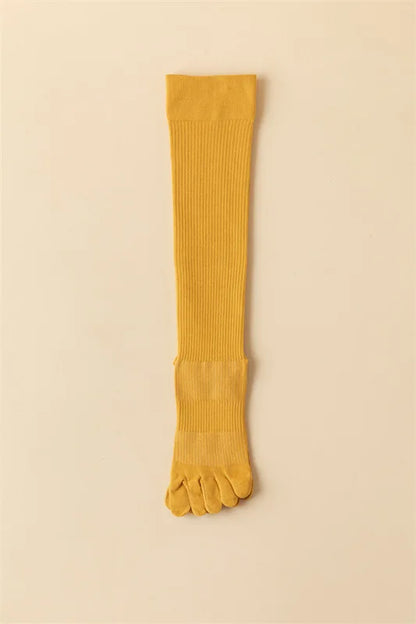 New Women Knee High Toe Socks Soft Lady Girls Breathable Comfortable Solid Color Cute Long Sock For Women