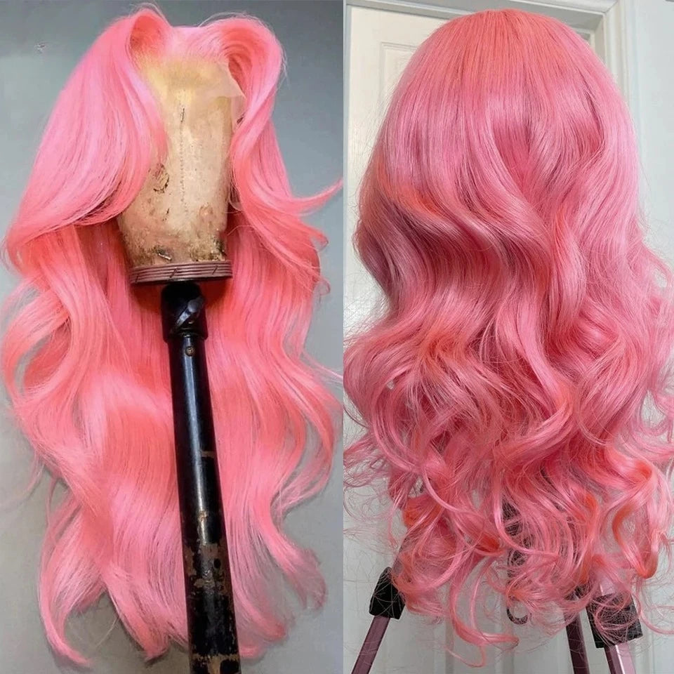 Yellow Wig 13x4 HD Body Wave Lace Frontal Wig Glueless Lace Front Wig Preplucked Synthetic High Quality Ready To Wear Cosplay