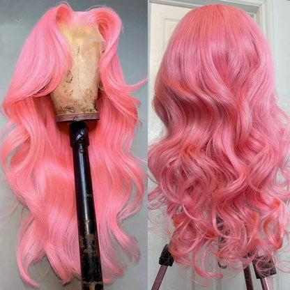 Yellow Wig 13x4 HD Body Wave Lace Frontal Wig Glueless Lace Front Wig Preplucked Synthetic High Quality Ready To Wear Cosplay
