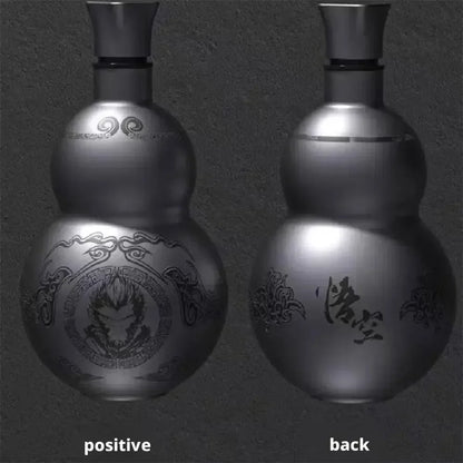 Portable Wukong Gourd Water Bottle – 500ml 304 Stainless Steel Insulated Cup, Black Game Role-Playing Decoration