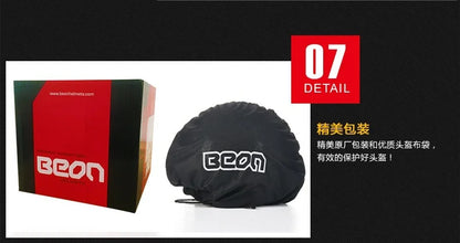 BEON Lightweight Fiberglass Full Face Helmet for Men Women Retro Motorcycles Helmet Cool and Personalized Karting Helmet B510
