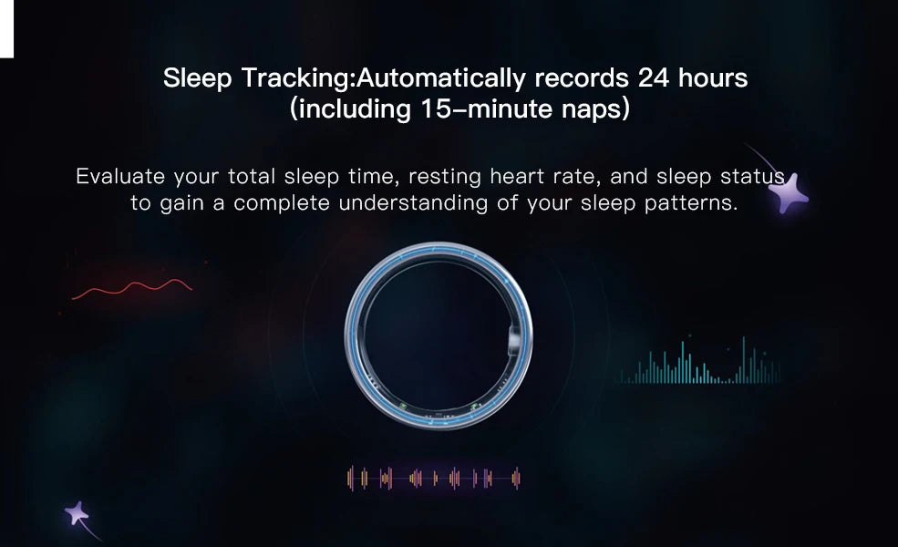 Amovan Nova Smart Ring Premium Quality AI Analysis GPS Sports Mode Heart Rate Blood Oxygen Stress Sleep Temperature Monitor