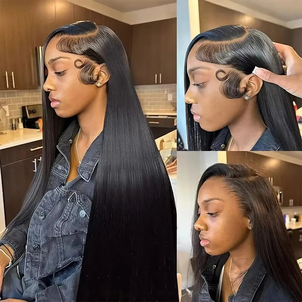 13x4 13x6 HD Lace Frontal 5x5 Closure Wigs | 40 42 Inch Bone Straight Glueless Human Hair Wigs