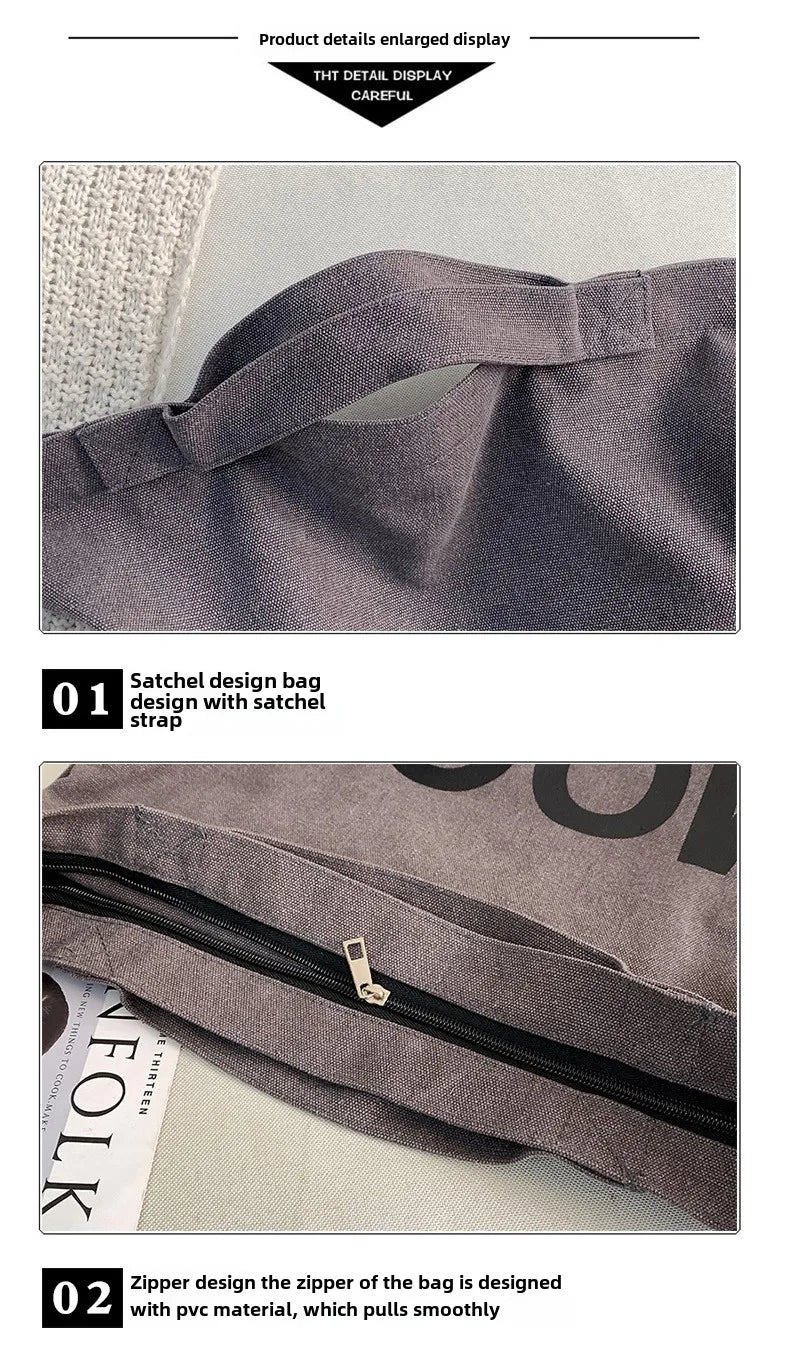 Top Canvas Bag Youth Men Shoulder Bags Large Capacity Hand Bags Letter Printed Crossbody Bag for Women Students School Bags