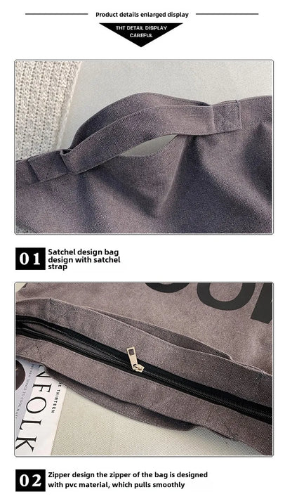 Top Canvas Bag Youth Men Shoulder Bags Large Capacity Hand Bags Letter Printed Crossbody Bag for Women Students School Bags