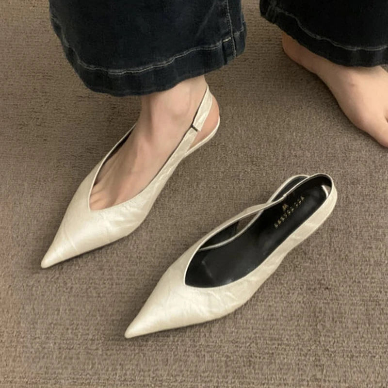 2026Leopard Women's Sandals Pointed Toe Elegant Heels Shoes Sexy  Slippers Slingback Luxury Party Slides Fad Mujer Sandalias