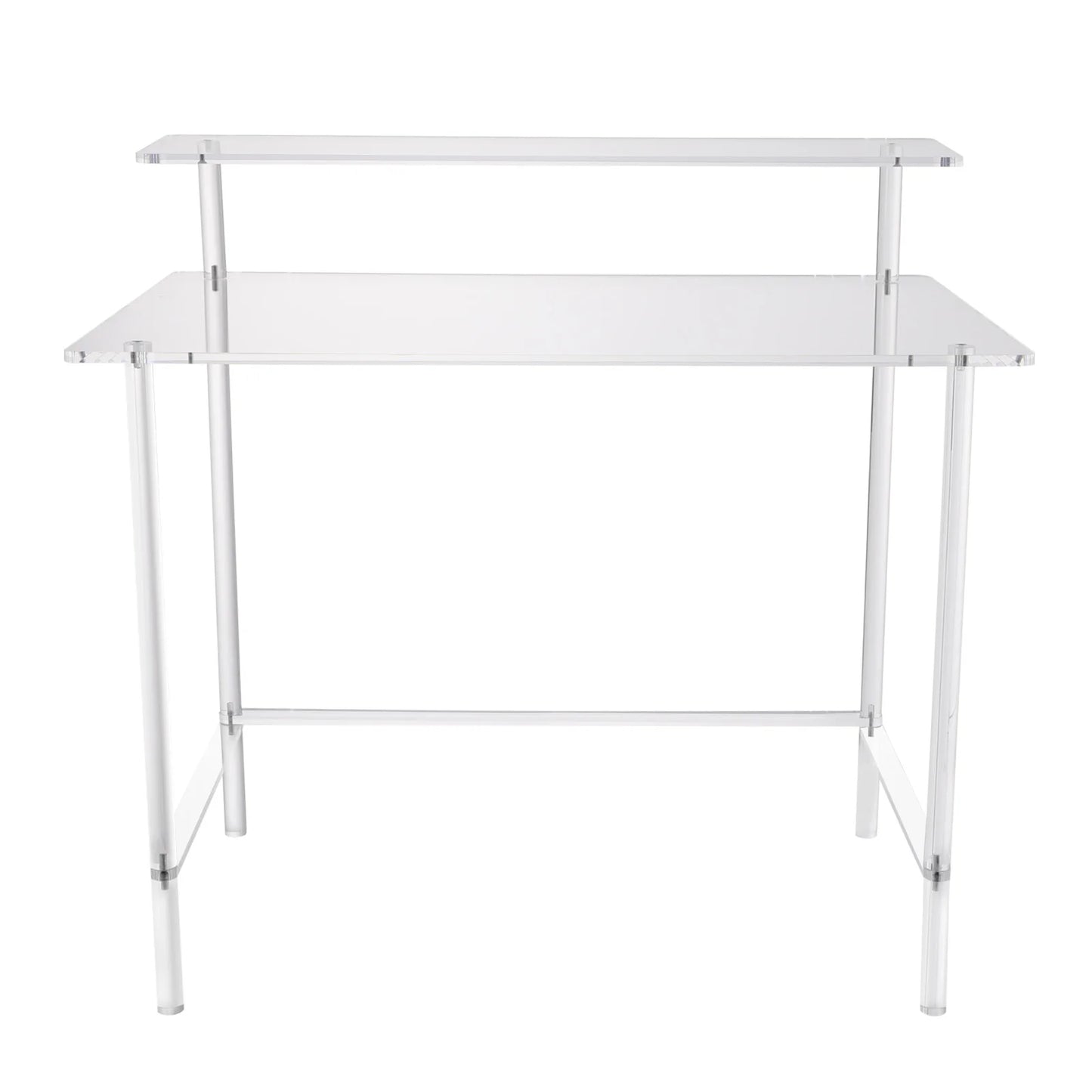 Acrylic Desk 2-Tier Computer Desk Home Office Clear Desk 31.5*19.69*34.65in Writing Table Vanity Desk Study Desk