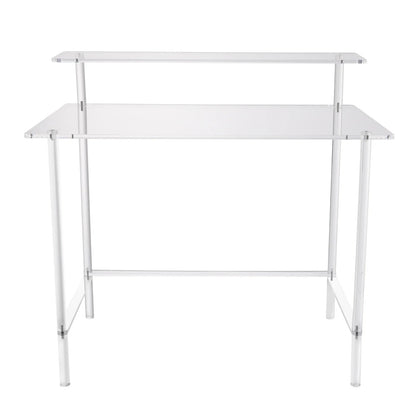 Acrylic Desk 2-Tier Computer Desk Home Office Clear Desk 31.5*19.69*34.65in Writing Table Vanity Desk Study Desk