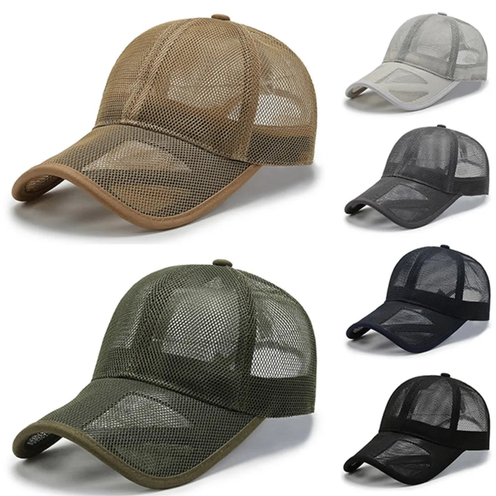 Quick Dry Outdoor Sports Adjustable Fashion Full Mesh Hats Baseball Cap Sun Protection Caps Summer Sunscreen Hats