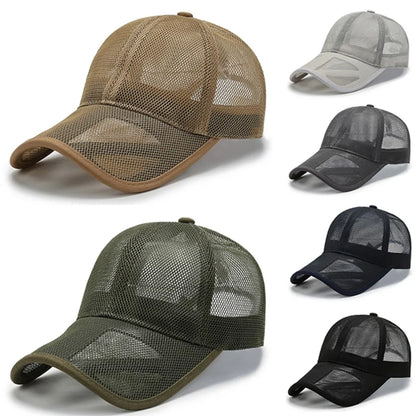 Quick Dry Outdoor Sports Adjustable Fashion Full Mesh Hats Baseball Cap Sun Protection Caps Summer Sunscreen Hats