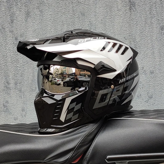 ORZ high-quality retro motorcycle helmet modular multifunctional combination full helmet DOT approved personalized warrior