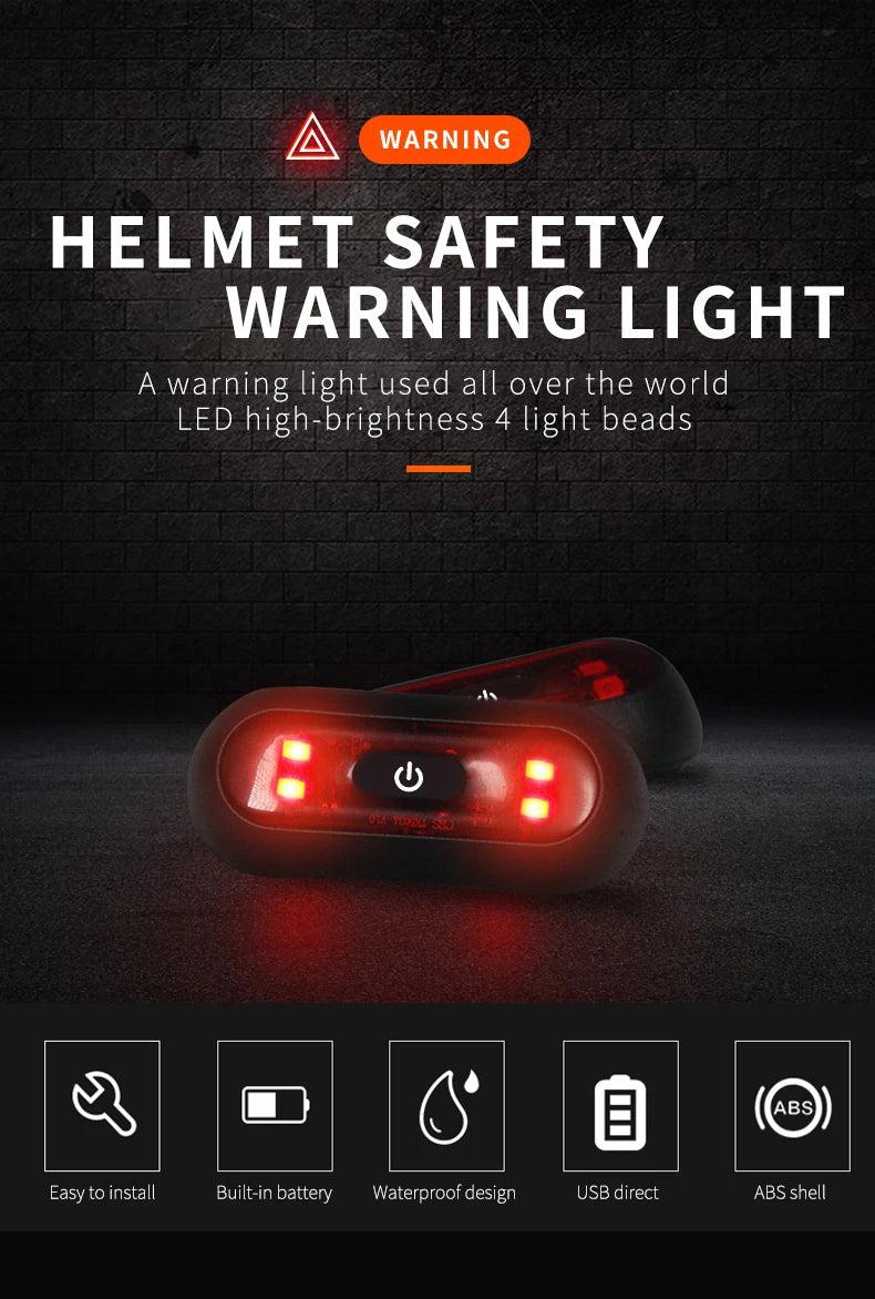 Moto Helmet light Luces Para Casco Bike Taillight Motorcycle Bicycle Helmet Safety Signal Warning Rear Lamp Waterproof LED Light