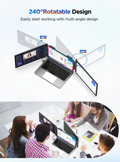UPERFECT UFree Z14 Pro Wireless Triple Portable Monitor 14" Laptop Screen Extender with Stand /Sleeve Support AirPlay Miracast