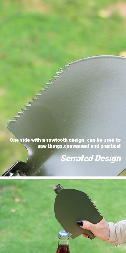 Foldable Portable Truck Mounted Engineer Shovel Camping Tent Outdoor Shovel Self-defense Survival Tool Compass Storage Bag