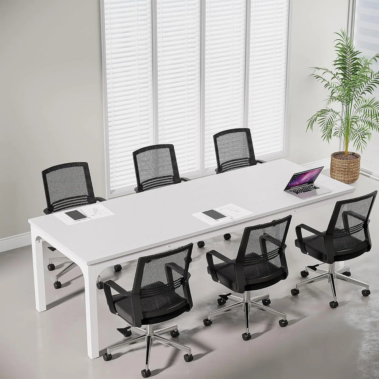 6.5 FT Conference Room Table, 78.74" W x 27.56" D Large Office Conference Table, Modern Seminar Meeting Table Desk, Customized