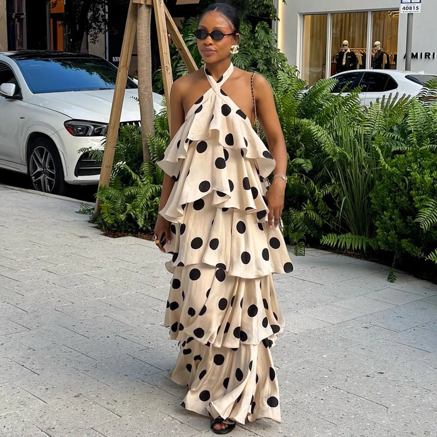 Women Long Dress Cake Dresses Party Night Vestidos Y2k Streetwear Halter Sleeveless Elegant Splice Print Dot Sexy Backless 2026