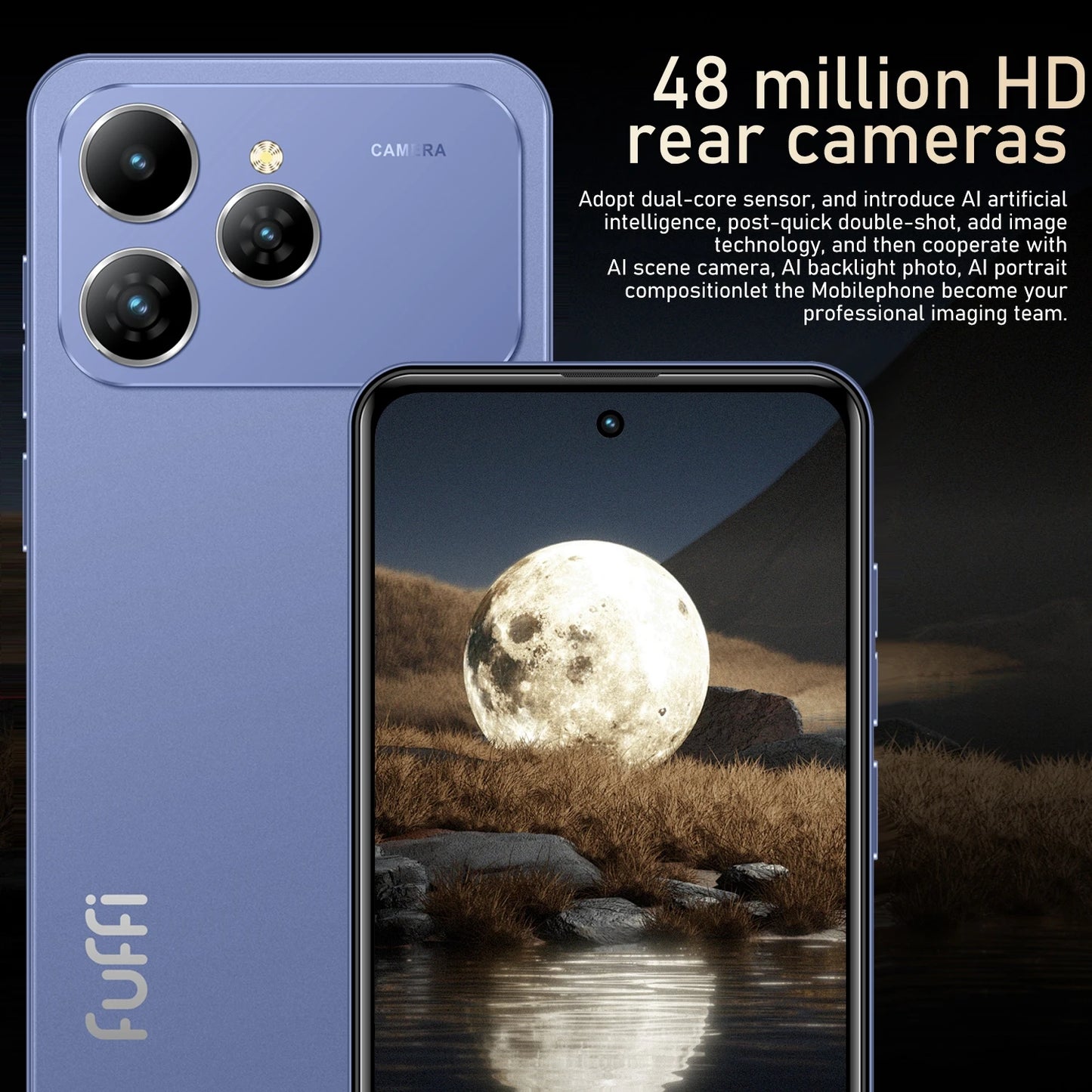 FUFFI Global Vision I17 Pro Max Smartphone Android 5800mAh 8G RAM 512GB ROM 6.56 Inch 720x1612HD 24+48MP 5G Network Mobile Phone