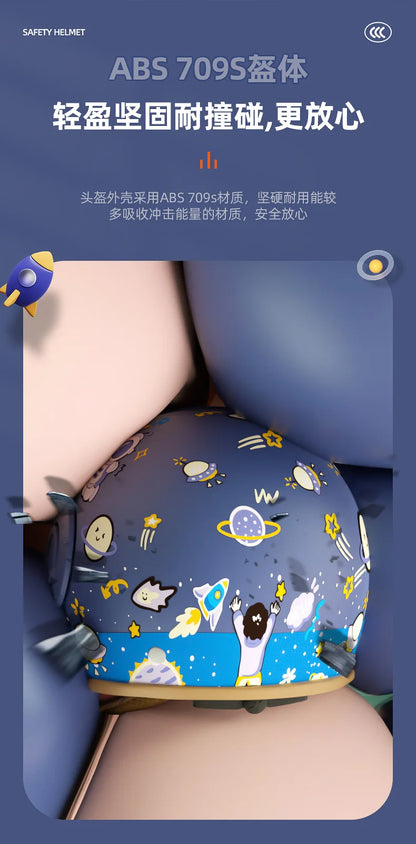 Children's Four Seasons Helmet New National Standard Class A 3C Certification Cartoon Electric Vehicle Helmet Motorcy Casco Moto